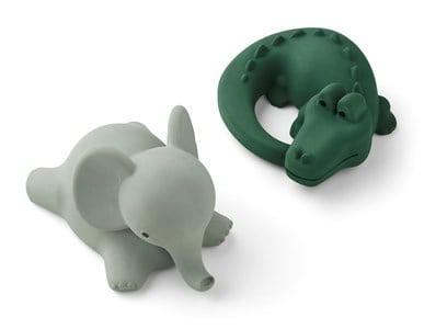 Liewood 2-Pack Safari Green Vikky Bath Toys One Size - Water toys - One size - Green - Bathtub toys