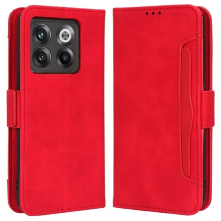 Modernt OnePlus Ace Pro / OnePlus 10T fodral med plånbok - Röd