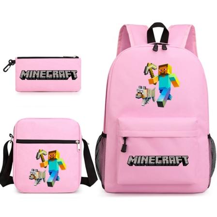 MINECRAFT ryggsäck skolväska för barn pojkar flickor printed studentbok väska skolmaterial - Perfet Chocolate