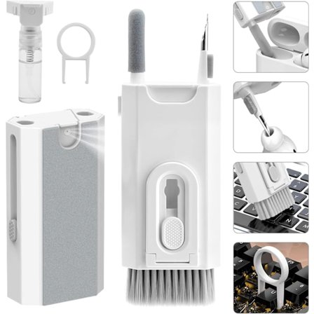 8-i-1 Multifunktionell Tangentbord & Hörlursrengörare med Tangentbordsavdragare