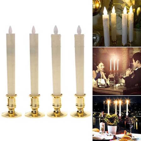 12st Homemory Led Taper Candles Flimrande Ljus F