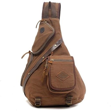 Canvas Slängväska, Stor Canvas Bröstväska Släng Bröst axelväska Cros