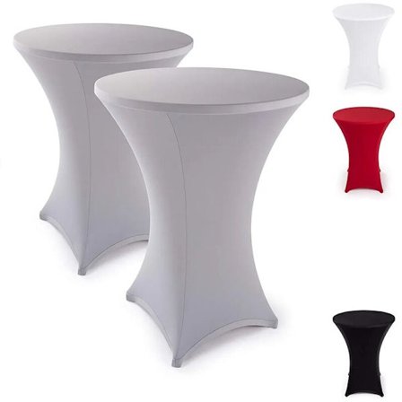 Strækbetræk til barbord - Elegant barbordbetræk til bistrobord antracitgrå sølv ?? 80 - sæt med 2