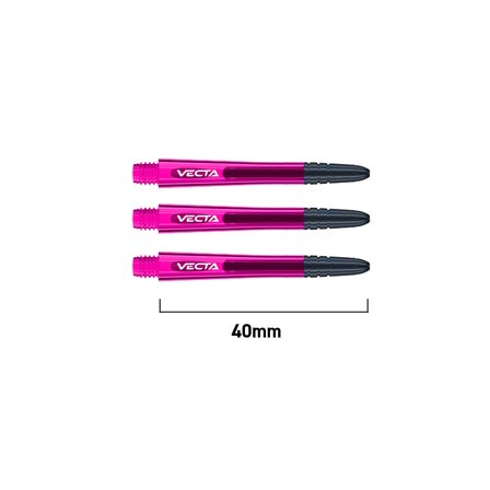 Winmau Vecta 40mm Pink/Black Polycarbonate Dart Shafts, Replacement Accessories, Professional, Medium, Durable