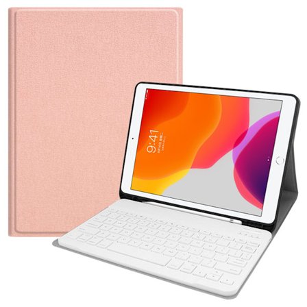 Kotelo iPad 9.7 2017/2018 Air2/Pro9.7 Ruusukulta Suojaava Valkoinen Näppäimistö Bluetooth