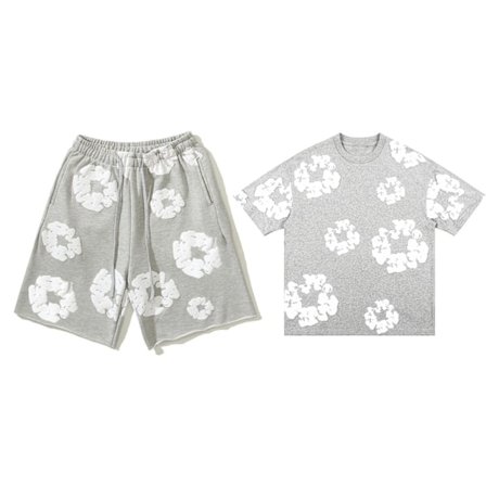 Sommer Kortærmet Denim Tears Outfit Grå[GPA]