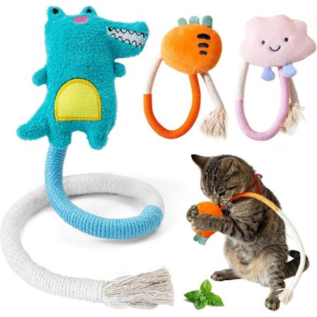 Katteleker - leker for kattunger med tenner - kattemynteleker - tyggeleker for katter - tannleker for katter - for interaksjon og rengjøring av tenner