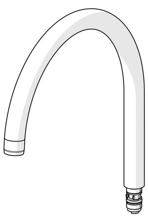 Oras 159695V Utløpstut for kjøkkenbatteri, høy tut, Kjøkken