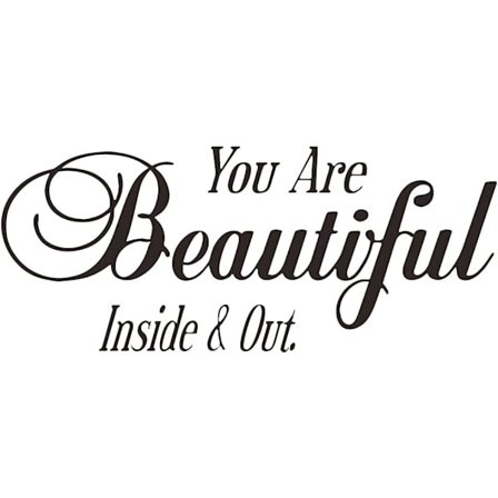 Du är vacker inuti och ut väggdekal, vinyl