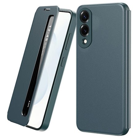 Mobilskal till Galaxy S25 Edge Smart View Window Läder - Grön