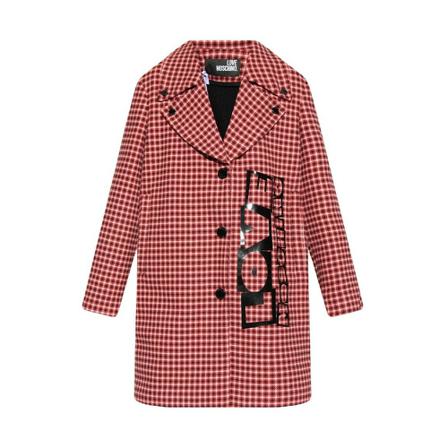 Love Moschino Frakke with houndstooth pattern Rød, Dame