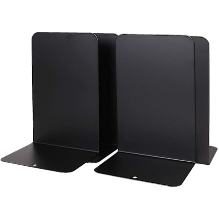 4 st Klassiska Bokstöd 8'' Svart Tunga Metall