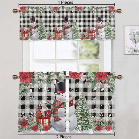 1/2 St Snowman Print Blackout Elk Printed Christmas Short Panel