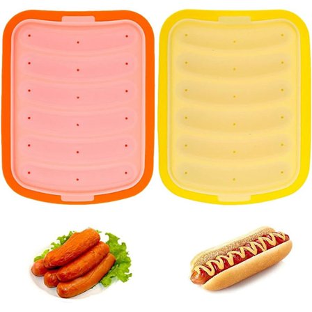 2 stk Pølse- og Hotdogformer i Silikon, Pølseform, Hotdogform, ZQKLA