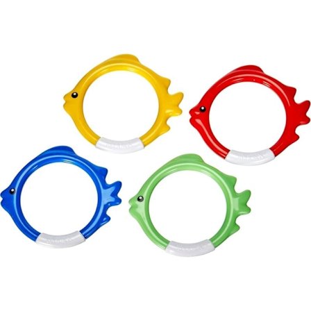 4 viktade ringar för dykspel 55501 12 x 12 x 2 cm Grön/Röd/Gul/Blå-/NC/