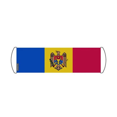 Flag - Moldova - 24 x 70 cm - Vandtæt stof - Let - Trykt på begge sider