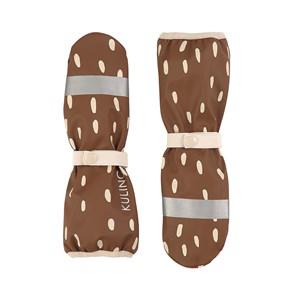 Kuling Vilnius Recycled Dotted Rain Mittens Brown 2-3 Years - Gloves and mittens - 2-3 years - Brown