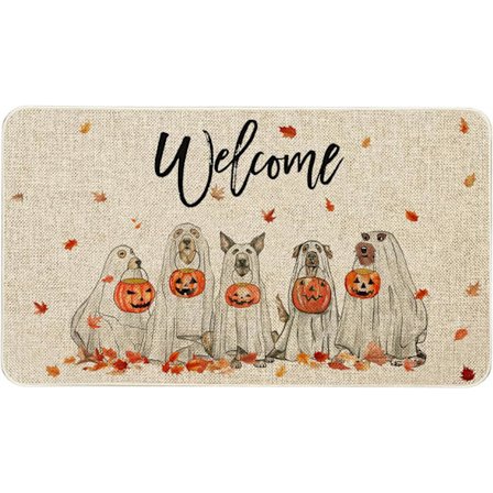 Høst Dørmatte 81 x 51 cm Høst Halloween Hund Velkommen Dørmatte Innendørs Utendørs Entré Gulvmatte Sklisikker Høst Halloween