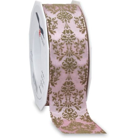 Trådbunden & Tryckt Band 40 mm Bredd, 44 m Längd. Ros-taupe