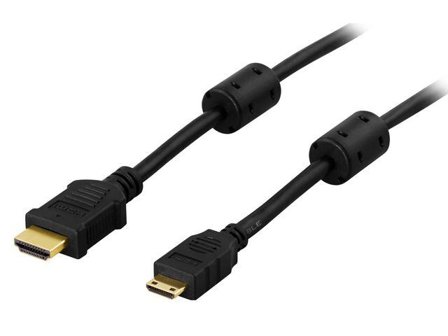 Deltaco HDMI med Ethernet-kabel - HDMI (hann) til mini-HDMI (hann) - 1 m - svart