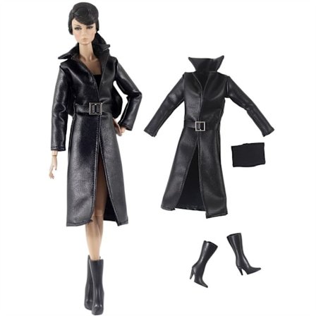 Dockklänning PU-läderjacka 1 1