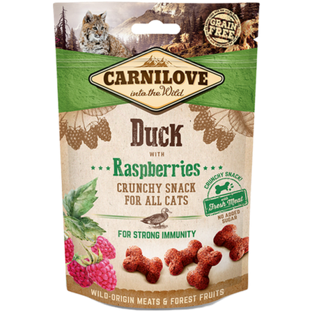 Carnilove - Cat Crunchy Snack Duck & Raspberries 50 g x 10 stk. - Katt - Kattegodteri & kattegress - ZOO.no