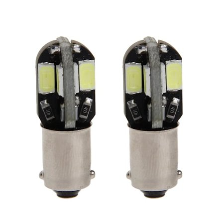 2x för DC 12V BA9S H6W 5630 8 SMD LED Bil Registreringsskylt Lampa Glödlampa