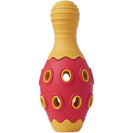 Hunde Puslespill Leke For Aggressive Tyggere, Naturlig Gummi Matdispenser Bowling Hund Tyggeleker, Multifunksjonell Vokal Puslespill Lekkende 