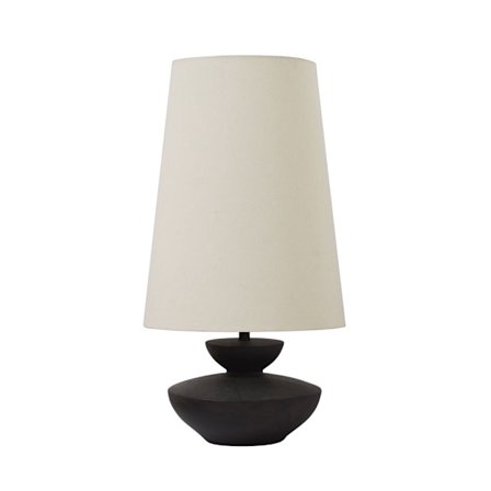 Lamppupöytä, hartsijalusta, beige pellavavarjostin, 35x35x66 cm