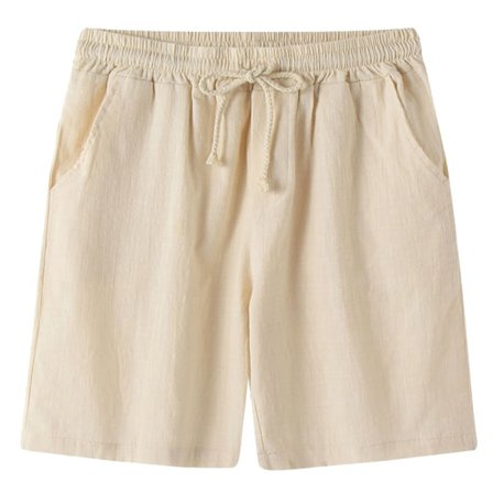 Herre Lin Shorts Casual Klassiske Elastisk Midje Sommer Strand