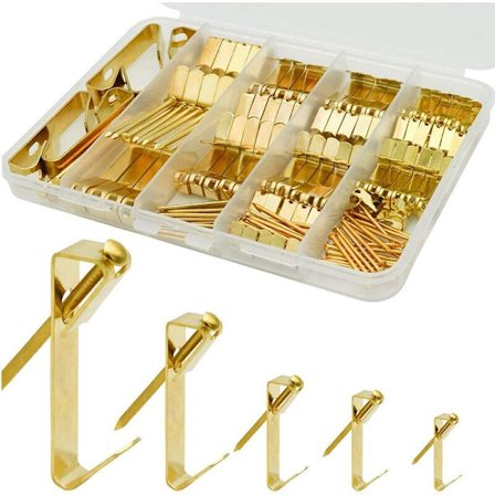 136 stk. Billedophæng, 5 størrelser Billedophængssæt inklusive 10/20/30/50/100 lbs Billedophængskroge, med søm