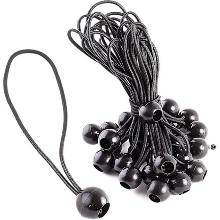 25 Pakk Gummi Bungee Snore med Boldkrog - Bungee Bånd Ideelt Til Telte, Presenninger, Tasker, Pools, Trampoliner Og Mere - 8,25" Længde [DB]