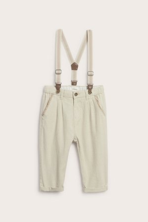 Newbie | Vevd bukse med seler Beige 62 | Beige