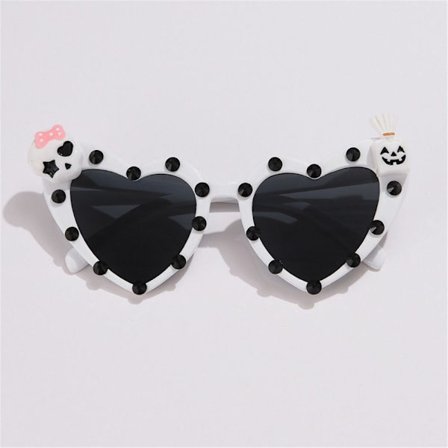 Halloween-glasögon Hjärtformade solglasögon för kvinnor SKULL
