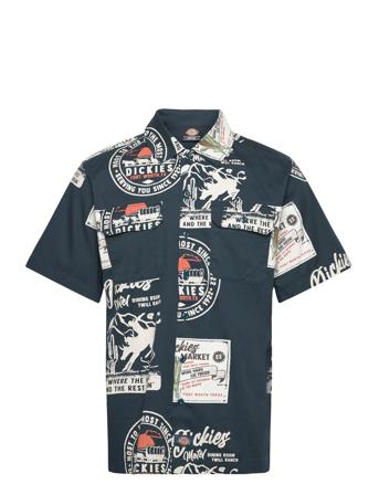 Greensburg Shirt Kortermet Skjorte Blå Dickies*Betinget Tilbud