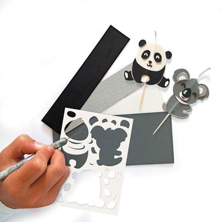 Födelsedagsljus koala och panda att göra själv