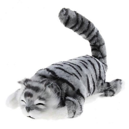 2 Viekasta pyörivää kissaa pehmolelu eläinmalli lelu kodin sisustus harmaa