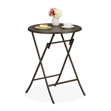 Rundt havebord i rattan look