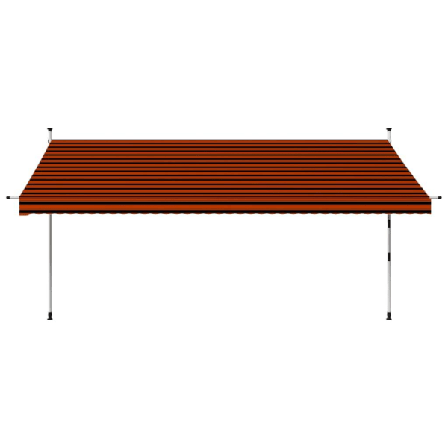Vidaxl Markis Manuellt Infällbar 400 Cm Orange Och Brun Multifärg