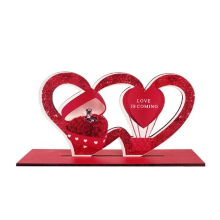 Valentinsdagshåndværk i træ, skrivebordsornament, kærlighedshjertebilmønster til hjemmet, soveværelset, stuen, bordpladedekoration [HK]