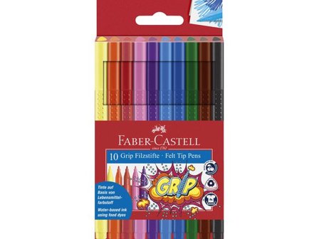 FABER-CASTELL Färgpennor, GRIP, trekantig pennkopp, punkter, grepp, olika färger, 10/fp - Lyreco - Skola och förskola - Pennor och tillbehör - 