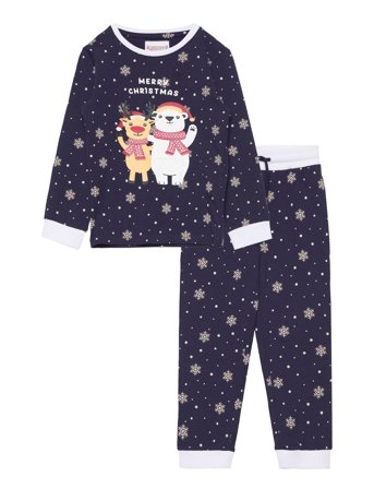 Best Friends Christmas Pyjamas Kids Navy Happy Seasons