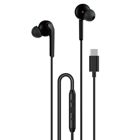 Dudao In-Ear-headset med USB-C-stik 1,2 m - Sort