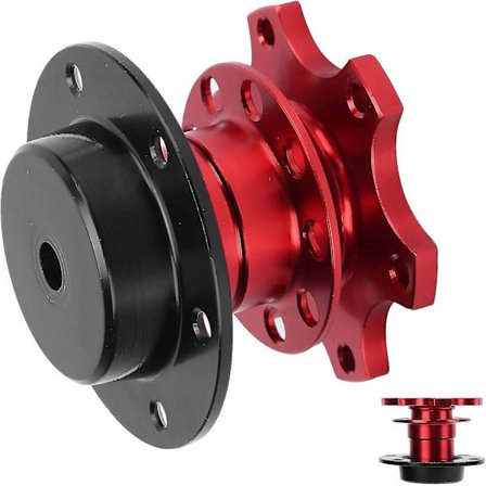 Snabbkoppling för ratt, röd avrivningsratt för bilmodifiering Formel Snabbkoppling för ratt Modifierad Snabbkopplingsenhet Stee