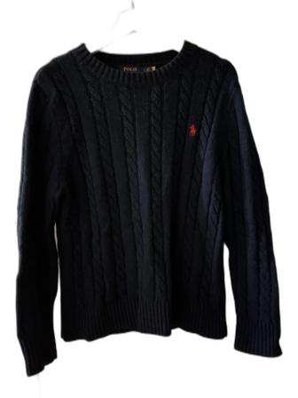 Mörkblå kabelstickad tröja Polo Ralph Lauren