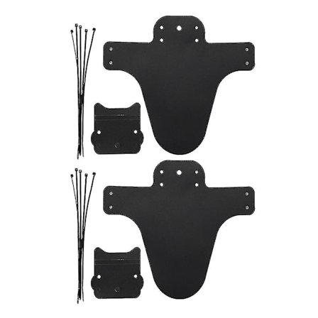 2 Sæt Mudguard Mountain Bike Sæt Mud Guards Mudguard Vinger Til Foran (sort)