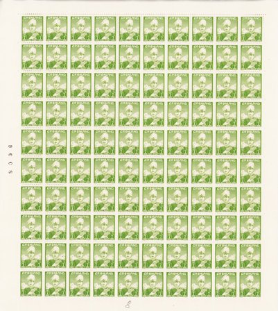 Grønland 1938 - AFA 3 helark 7 øre gulgrøn King Christian X