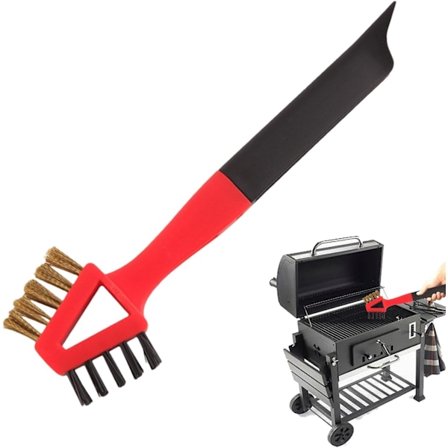 Stålborste för Spis, Rengöringsborste för Köksfläkt - 4 i 1 Fettborste med Avtagbart Handtag | Köksrengöringsverktyg Dubbel Materialhuvud för 