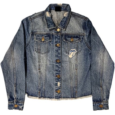 The Rolling Stones Damjacka i Denim för Dam/Kvinnor Script XXL Ljus