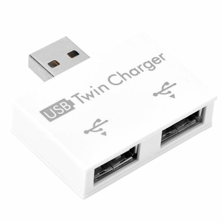 Mini USB-hub, 2-porters USB Twin Charger Splitter Adapter Kit, Aluminiumlegering + PC Liten / Bærbar / Robust / Holdbar Mini USB-hub for Lading